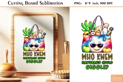 Funny Quotes|Watercolor Summer Cutting Board Sublimation Product Image 1