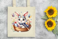 Easter Bunny Egg Flower, Clipart |T-shirt, Mug PNG Product Image 6