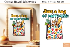 Funny Quotes|Watercolor Capybara Cutting Board Sublimation Product Image 1