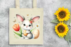Easter Bunny Egg Flower, Clipart |T-shirt, Mug PNG Product Image 6