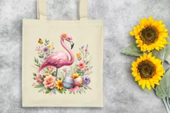 Watercolor Colorful Easter Flamingo |T-shirt, Mug, Tumbler Product Image 7