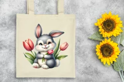 Easter Bunny Flower, Clipart |T-shirt, Mug PNG Product Image 7