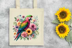 Watercolor Colorful Parrot Florals|T-shirt, Mug, Tumbler Product Image 6
