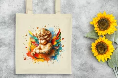 Cupid Angel Of Love Gesture Watercolor Florals Clipart Product Image 6