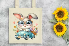 Easter Bunny Egg Flower, Clipart |T-shirt, Mug PNG Product Image 6