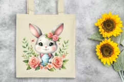 Easter Bunny Flower, Clipart |T-shirt, Mug PNG Product Image 1