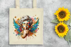 Cupid Angel Of Love Secret Watercolor Florals Clipart Product Image 7