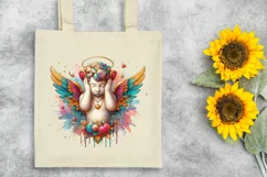 Cupid Angel Of Love Gesture Watercolor Florals Clipart Product Image 6