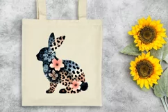 Easter Bunny Animal Print Flower, Clipart |T-shirt, Mug PNG Product Image 7