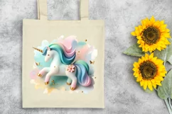 3d Luxury Golden Unicorn Buterfly, Clipart |T-shirt, Mug, Product Image 7