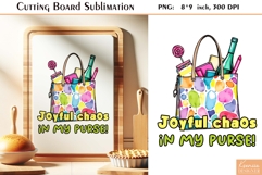 Funny Quotes|Watercolor Wine Cutting Board Sublimation Product Image 1