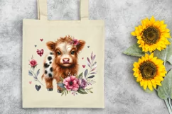 Cute Highland Cow Spring Love Flowers |T-shirt, Mug, Tumbler Product Image 6