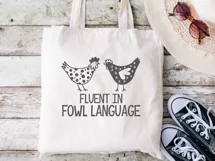 Fluent in Fowl Language SVG | Funny Chicken Farm Sign Product Image 2