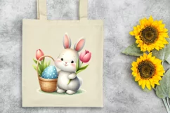Easter Bunny Egg Flower, Clipart |T-shirt, Mug PNG Product Image 6