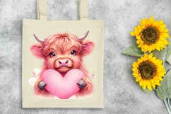 Cute Highland Cow Spring Love Flowers |T-shirt, Mug, Tumbler Product Image 6