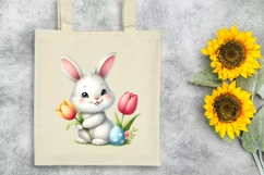 Easter Bunny Egg Flower, Clipart |T-shirt, Mug PNG Product Image 6