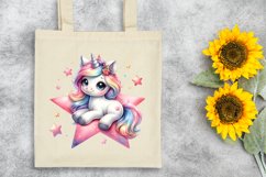 Cute Unicorn on a Red Star Clipart |T-shirt, Mug, Tumbler Product Image 6