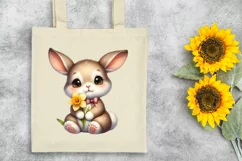 Rabbit | Bunny Flower, Clipart |T-shirt, Mug PNG Product Image 6