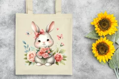 Easter Bunny Egg Flower, Clipart |T-shirt, Mug PNG Product Image 7