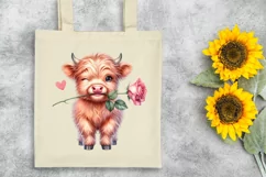 Cute Highland Cow Spring Love Flowers |T-shirt, Mug, Tumbler Product Image 6