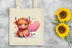 Cute Highland Cow Spring Love Flowers |T-shirt, Mug, Tumbler Product Image 6