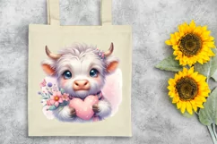 Pink Highland Cow Spring Love Flowers |T-shirt, Mug, Tumbler Product Image 7