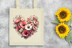 Valentines Floral Heart , Clipart |T-shirt, Mug, Tumbler Product Image 5
