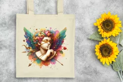 Cupid Angel Of Love Gesture Watercolor Florals Clipart Product Image 6