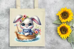 Easter Bunny Cold Egg Flower, Clipart |T-shirt, Mug PNG Product Image 7