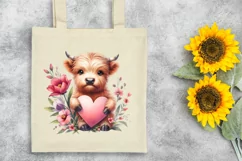 Cute Highland Cow Spring Love Flowers |T-shirt, Mug, Tumbler Product Image 6