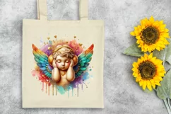 Cupid Angel Of Love Gesture Watercolor Florals Clipart Product Image 6