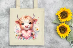 Pink Highland Cow Spring Love Flowers |T-shirt, Mug, Tumbler Product Image 7