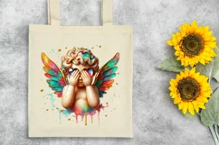 Cupid Angel Of Love Gesture Watercolor Florals Clipart Product Image 6