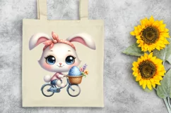 Bike Bunny Egg Flower, Clipart |T-shirt, Mug PNG Product Image 6