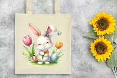 Easter Bunny Egg Flower, Clipart |T-shirt, Mug PNG Product Image 7