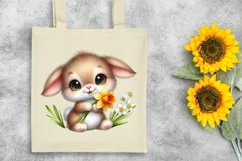 Easter Bunny Egg Flower, Clipart |T-shirt, Mug PNG Product Image 6