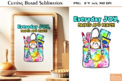 Funny Quotes|Watercolor Cat Cutting Board Sublimation Product Image 1