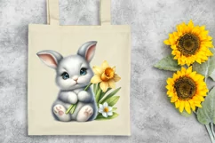 Easter Bunny Egg Flower, Clipart |T-shirt, Mug PNG Product Image 6