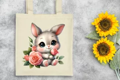 Easter Bunny Egg Flower, Clipart |T-shirt, Mug PNG Product Image 6
