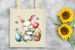 Easter Bunny Egg Flower, Clipart |T-shirt, Mug PNG Product Image 6
