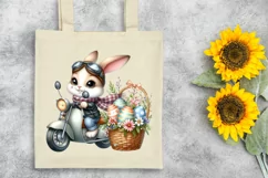 Easter Bunny Egg Flower, Clipart |T-shirt, Mug PNG Product Image 6