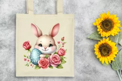 Easter Bunny Egg Flower, Clipart |T-shirt, Mug PNG Product Image 6