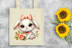 Easter Bunny Egg Flower, Clipart |T-shirt, Mug PNG Product Image 6