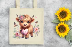 Cute Highland Cow Spring Love Flowers |T-shirt, Mug, Tumbler Product Image 6