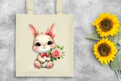 Easter Bunny Egg Flower, Clipart |T-shirt, Mug PNG Product Image 6