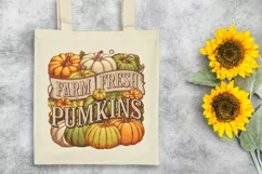 Farm Fresh Pumpkins Haloween Clipart PNG Product Image 4