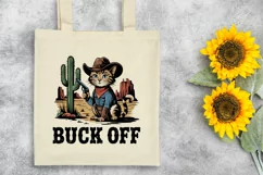 Buck Off Cowboy Cat Clipart PNG Product Image 8