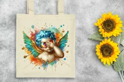 Cupid Angel Of Love Gesture Watercolor Florals Clipart Product Image 6