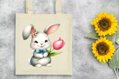 Easter Bunny Egg Flower, Clipart |T-shirt, Mug PNG Product Image 6
