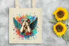Cupid Angel Of Love Gesture Watercolor Florals Clipart Product Image 7